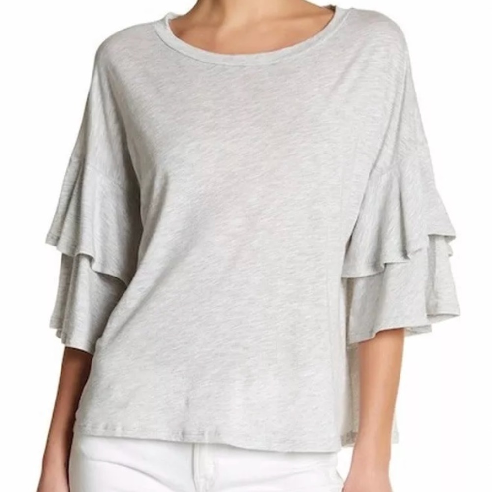 Lush NWT Ruffled Dolman Knit Top Size Large